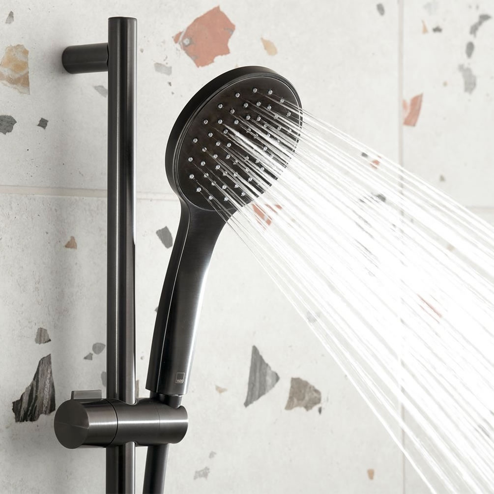 LIfestyle image of Vado Individual Brushed Black Slide Rail Shower Kit